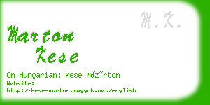 marton kese business card